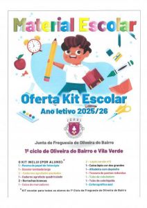 Material Escolar - Oferta Kit Escolar - Ano letivo 2025/26