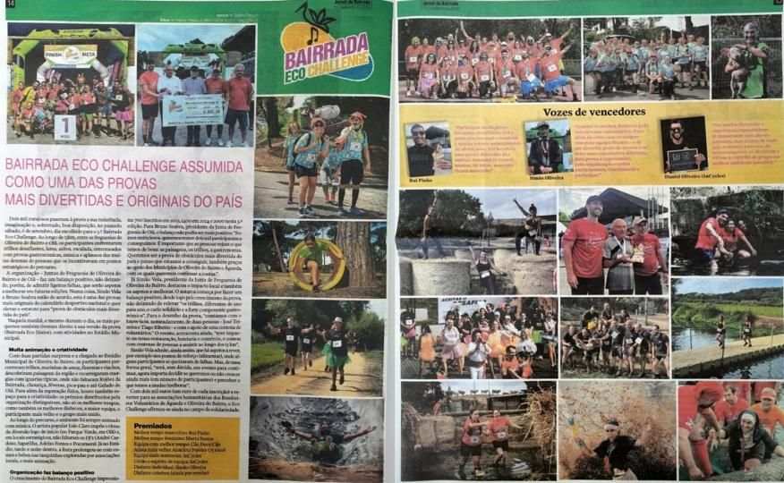 Notícia do Jornal da Bairrada sobre o evento "Bairrada Eco Challenge"