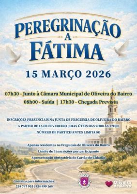 Inscri&ccedil;&otilde;es para a Peregrina&ccedil;&atilde;o a F&aacute;tima