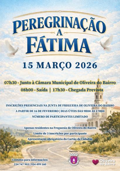 Inscri&ccedil;&otilde;es para a Peregrina&ccedil;&atilde;o a F&aacute;tima
