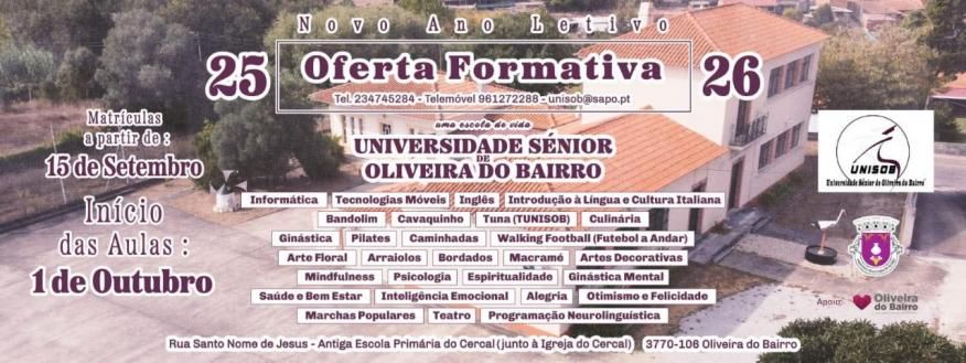 UNISOB - Universidade S&eacute;nior de Oliveira do Bairro