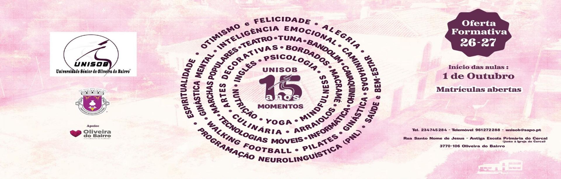 Ano Letivo 2025/2026 - Universidade S&eacute;nior de Oliveira do Bairro